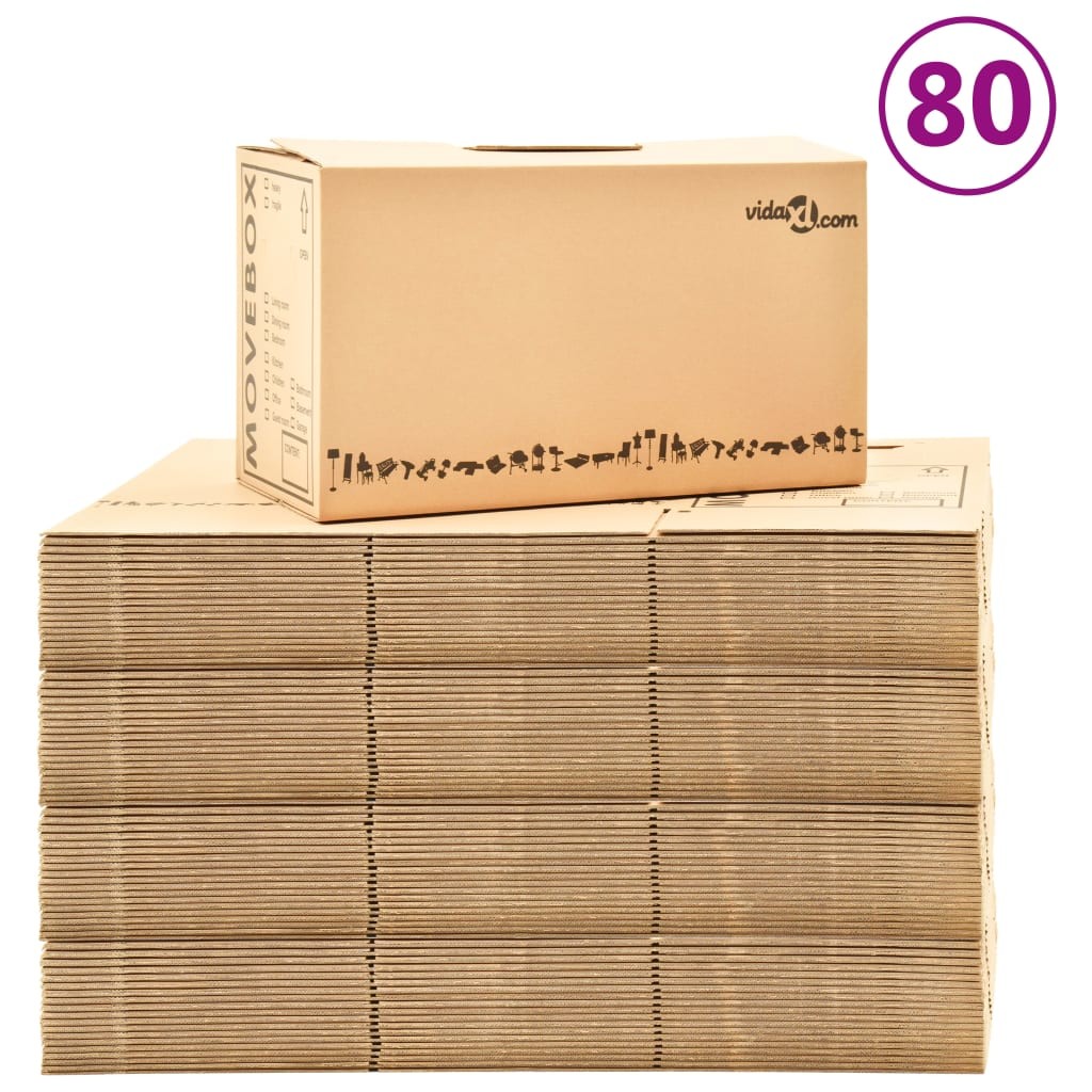 Moving Boxes Carton XXL 80 pcs 60x33x34 cm